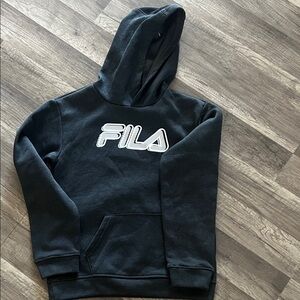 Fila Charcoal Hoodie with White Logo and puma sweaters